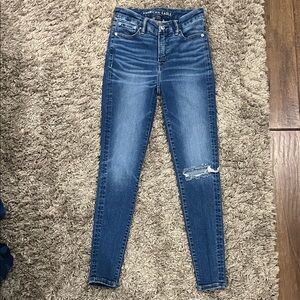 American Eagle Outfitters Women's Distressed Blue Skinny Jeans